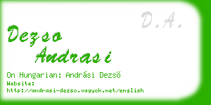 dezso andrasi business card
